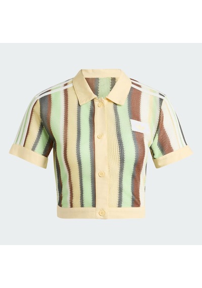Adidas Summer Glow Striped Cropped Polo Kadın Tişört C-adıky8141b30a00 Sarı