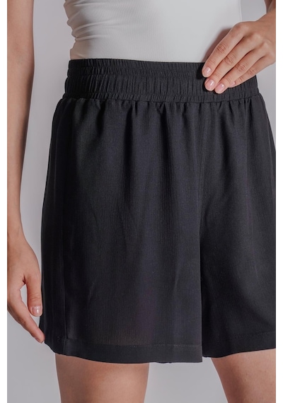 Braccas Kadın Beli Lastikli Jogger Şort Siyah Siyah