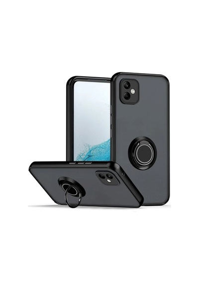 Bezos Samsung Galaxy A06 Uyumlu Kılıf Montreal Yüzüklü Silikon Kapak - Siyah 22