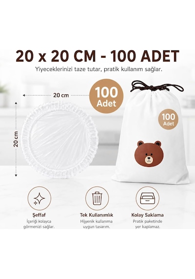 Lastikli Gıda Bonesi 100 Adet - Tek Kullanımlık Şeffaf Streç Bone - Tabak Tencere Kase Meyve Sebze Kapatma Örtüsü - Pratik Mutfak Saklama Koruyucu - Buzdolabı İçin Hijyenik - 20 X 20 Cm Beyaz - Çok Renkli Lastikli Gıda Bonesi 100 Adet - Tek Kullanımlık Şeffaf Streç Bone - Tabak Tencere Kase Meyve Sebze Kapatma Örtüsü - Pratik Mutfak Saklama Koruyucu - Buzdolabı İçin Hijyenik - 20 X 20 Cm Beyaz - Çok Renkli
