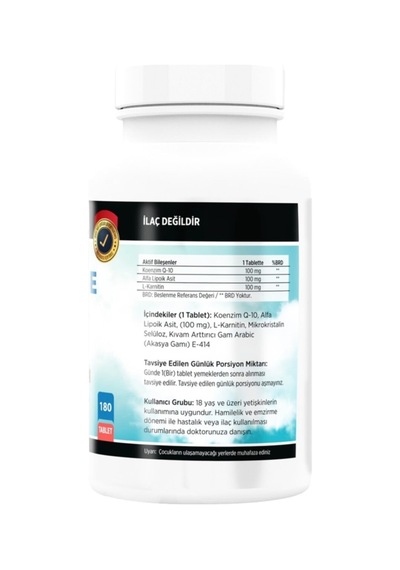 Coenzyme Q-10 100 Mg 180 Tablet Ve Vitamin D3 Vitamin K2 20 Ml