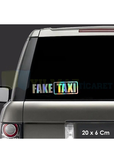 Fake Taxi Hologram Renkli Araba Oto Sticker Etiket Yapıştırma