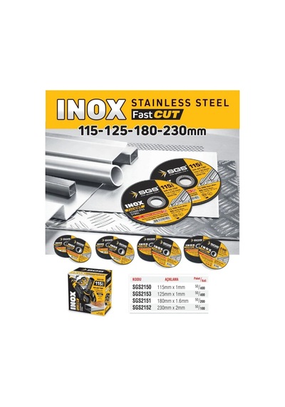Sgs2152 İnox Kesici 230 1,9 22mm