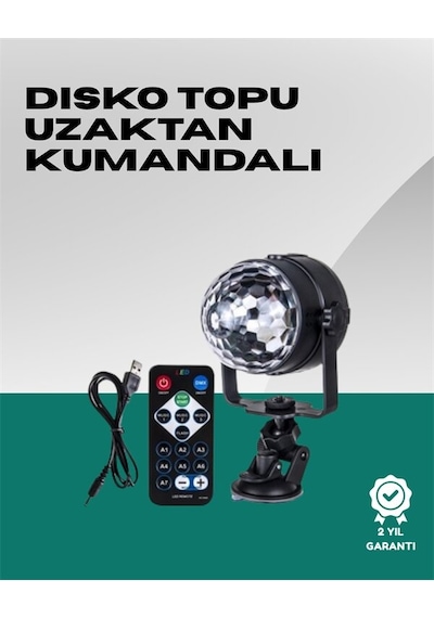 7 Farklı Aydınlatma Modu Ve Ses Sensörlü Disko Topu Lambası Renkli 66644914