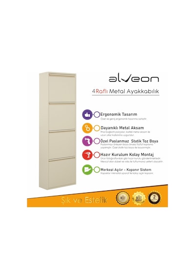 Alv-104 Alveon Metal Ayakkabılık Krem