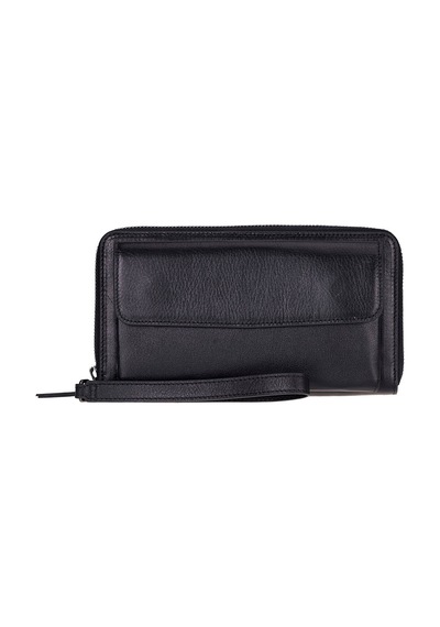 Bloominbag Bloomporter Obsidian Black Hakiki Deri Telefon Bölmeli Cüzdan Siyah