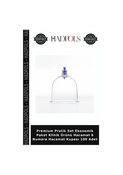 Premium Pratik Set Ekonomik Paket Klinik Ürünü Hacamat 6 Numara Hacamat Kupası 100 Adet