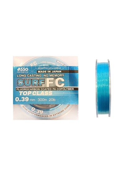 Asso Surf Fc 0.26 Mm 300m Blue Fluorocarbon Kaplı Copolymer Misina 10lbs Çeker