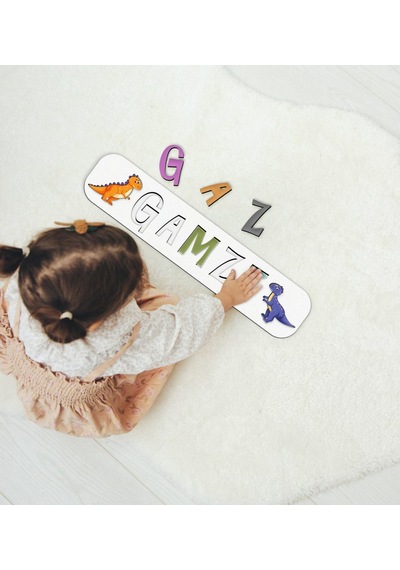 Bk Toys Çocuklara Özel Isimli Ahşap Eğitici Yapboz Puzzle-12