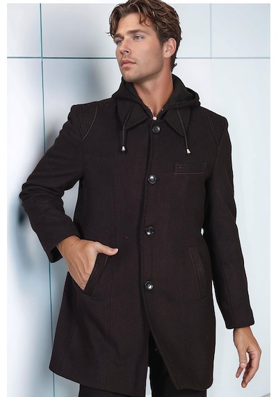 Plt9335 Dewberry Erkek Palto-diagonal Siyah Diagonal Siyah