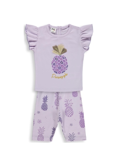 Civil Baby Ananas Baskılı 6-18 Ay Takım - Lila