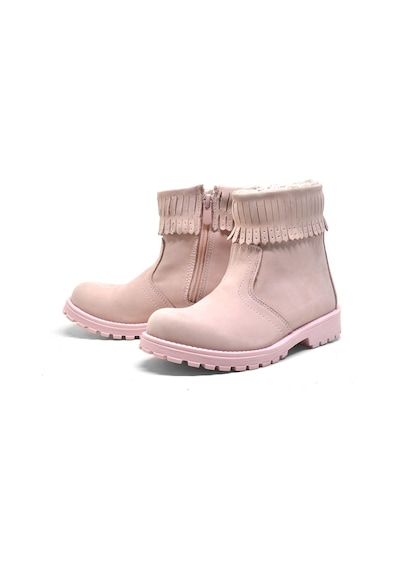 Raker Chiron Hakiki Deri Pembe Fermuarlı Kız Çocuk Bot Çizme Pembe