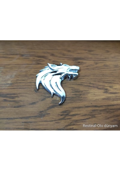 Bozkurt Metal Amblem Krom 3d Oto Bagaj Kapı Çamurluk Kurt Başlı Amblem 3m Bantlı Araba Aksesuar Logo