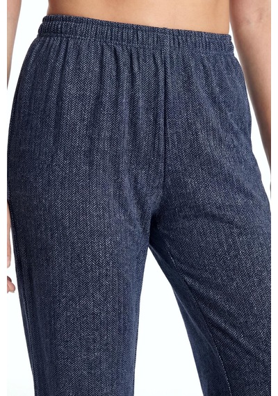 Akbeniz Kadın Lacivert Büyük Beden Cepli Pijama Altı