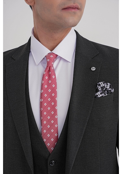 Efor Slim Fit Çift Yırtmaç Ekoseli Esnek Yünlü Yelekli Klasik Siyah Takım Elbise Tk 934 Siyah Efor Slim Fit Çift Yırtmaç Ekoseli Esnek Yünlü Yelekli Klasik Siyah Takım Elbise Tk 934 Siyah