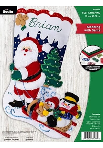 Keçe Aplike 45,72 Cm Çorap Yapma Seti, Noel Baba İle Kızak, Kendin Yap Sanatları Ve El Sanatları İçin Mükemmel, 89477e 50 x 22 Keçe Aplike 45,72 Cm Çorap Yapma Seti, Noel Baba İle Kızak, Kendin Yap Sanatları Ve El Sanatları İçin Mükemmel, 89477e 50 x 22