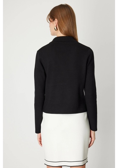 On Fashion Düğmeli Ceket 69506 Siyah
