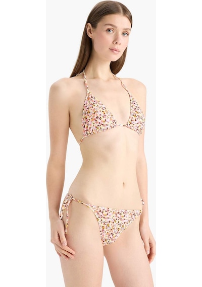 Defacto Regular Fit Çiçekli Bürümcük Bağcıklı Bikini Alt-fall İn Love E2577ax25smrd194 Kırmızı
