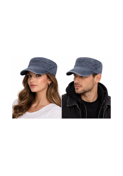 Valkyrie Unisex Lacivert Yıkamalı Eskitme Şapka Ayarlanabilir Castro Kep Günlük Spor Şapka