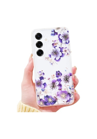 Samsung Galaxy Uyumlu S25 Kılıf Solmayan Imd Baskı Desenli, Şeffaf Tpu+pc Botanik Kapak