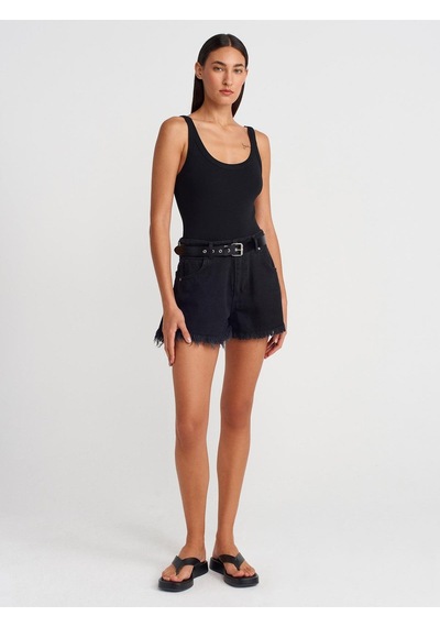 Dilvin 21053 Askılı Bodysuit-siyah-12168 Siyah