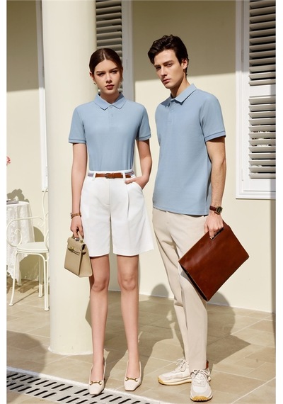 New Performance Premium Polo T-shirt 100% Pamuk Merserize Mavi