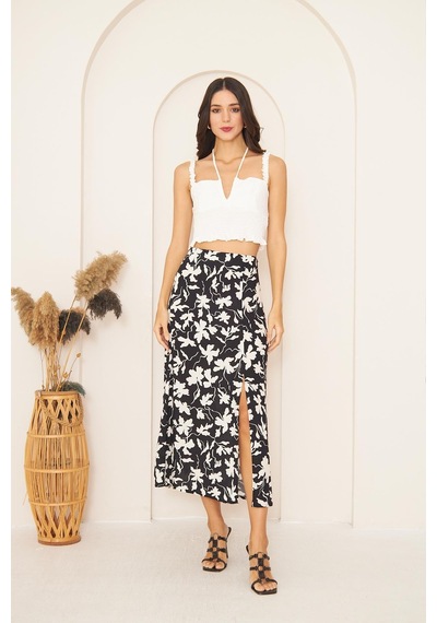 Darlin Moda Beyaz Askılı Crop Bluz Dm7003 Beyaz