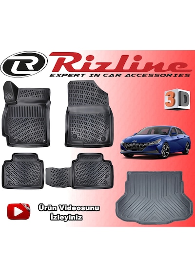 Hyundai Elantra 3D Paspas + Bagaj Havuzu 2020 Sonrası Rizline N11.22780