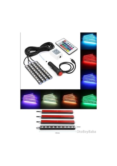 Araç Içi Aydınlatma Kumandalı Müziğe Duyarlı Led Ayak Altı Led (387342768)