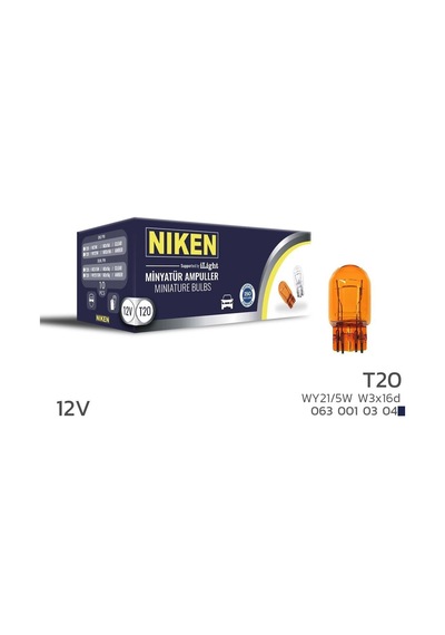 Niken 12v T20 Ampul Wy21/5w Amber W3x16d 10 Lu