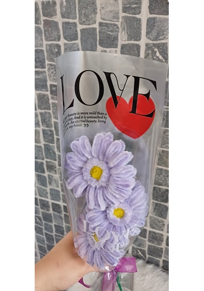 Solmayan Çiçek Gerbera- Sevgililer Günü Çiçek Yapay Açık Mor