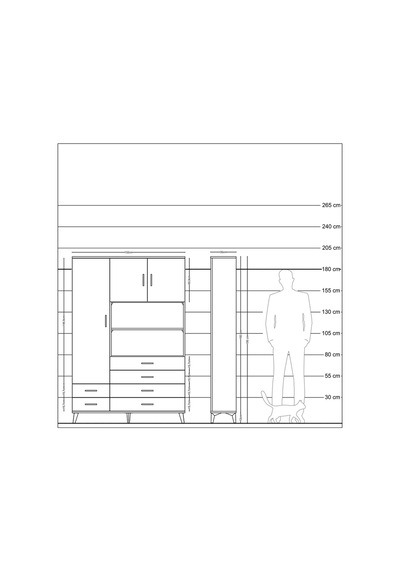 Arges Dolap 8 Raflı 6 Çekmeceli 3 Kapaklı 132x30x195 Çam-aytaşı/antrasit Aytası/antrasıt Arges Dolap 8 Raflı 6 Çekmeceli 3 Kapaklı 132x30x195 Çam-aytaşı/antrasit Aytası/antrasıt