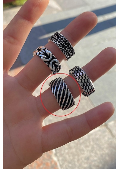 Gümüş Otantik El İşi Taşsız Yüzük Bsk411e212n8 Diğer