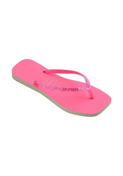 Square Glitter Neon Pink Kadın Terlik-4800 Neon Pink