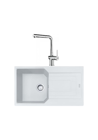 Franke Urban UBG 611-86 Bianco Granit Eviye - Active Plus Doccia Krom 2.0 Batarya Seti