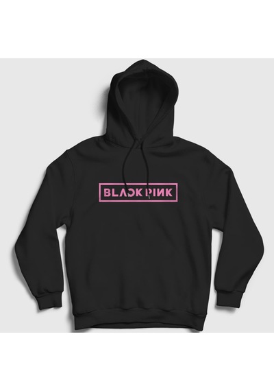 Presmono Unisex Logo Blackpink Kapüşonlu Sweatshirt Siyah
