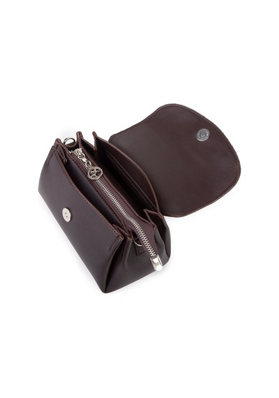 Nas Bag Kadın Mini Sade Şık Omuz Ve Postacı Çapraz Çanta En 20 Cm Boy 10 Cm Kahve