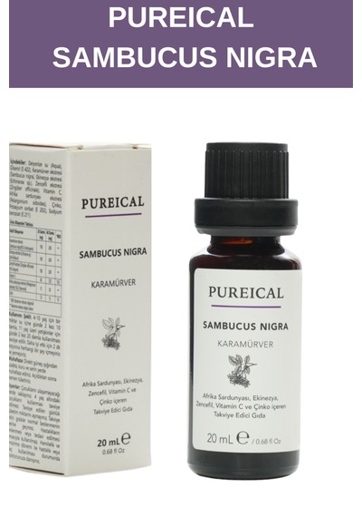 Pureıcal Sambucus Nigra Karamürver Pelargonium Ekinezya Zencefil C Vitamini Çinko 20 Ml