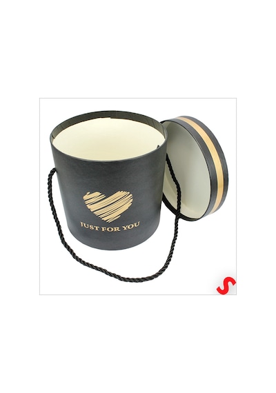 Just For You Silindir Hediye Kutusu 15,5 Cm Orta Boy Siyah