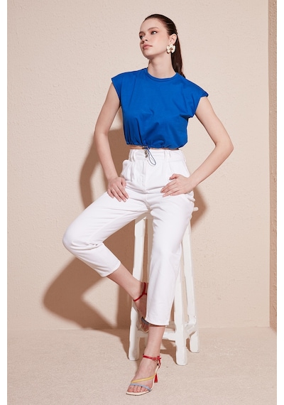 Lela Bisiklet Yaka % 100 Pamuk Crop Bayan T Shirt 5865587 Saks