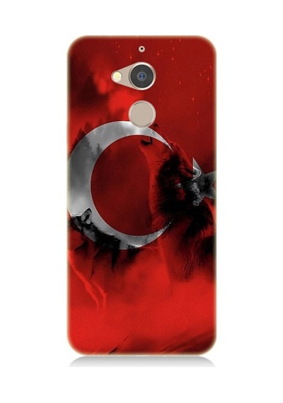 General Mobile Gm 8 Uyumlu Türk Bayrağı Ve Kurt Desenli Silikon Kılıf