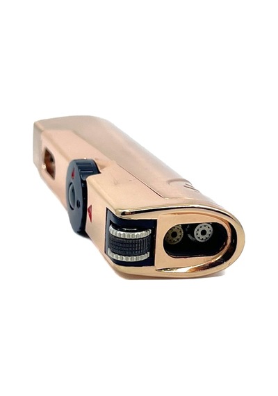 Zenit Çift Pürmüzlü Jet Alevli Metal Puro Çakmağı Rose Gold Sarı