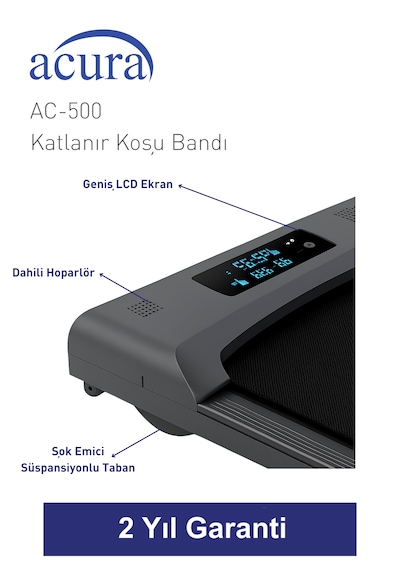 Ac-500 Bluetoothlu, Hoparlörlü, Uzaktan Kumandalı Katlanır Koşu Bandı