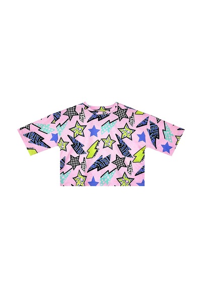 Denokids Mushi Yıldız Ve Şimşek Kız Çocuk T-shirt Denim Şort Takım Çok Renkli