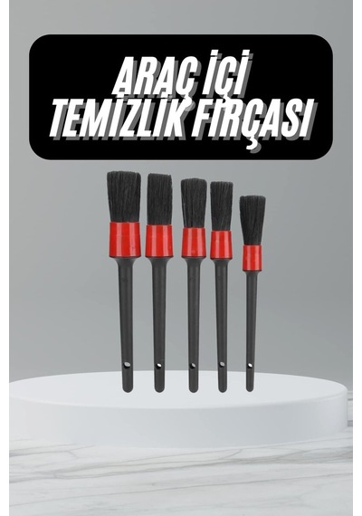5 Adet Oto Detaylı Temizleyici Araç İçi Temizlik Fırça Seti Koltuk Döşeme Kapı Toz Alma Fırçası Cn