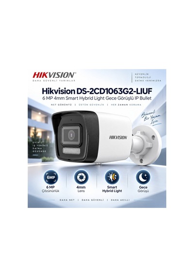 Ds-2cd1063g2-lıuf 6 Mp 4mm Smart Hybrid Light Gece Görüşlü Ip Bullet Kamera