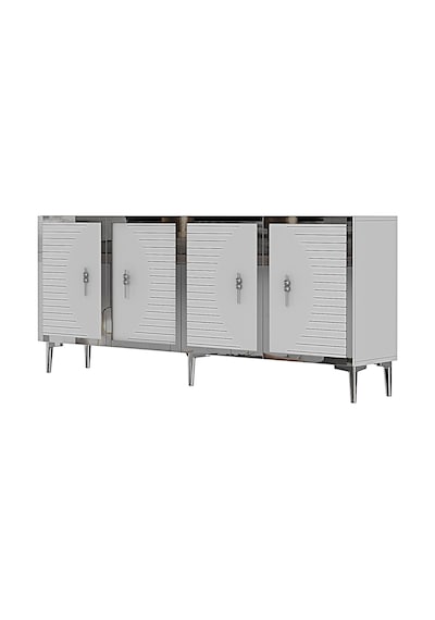 Ka1801bs Tuna Konsol, Tv Sehpası Beyaz-sılver 180cm Beyaz-sılver