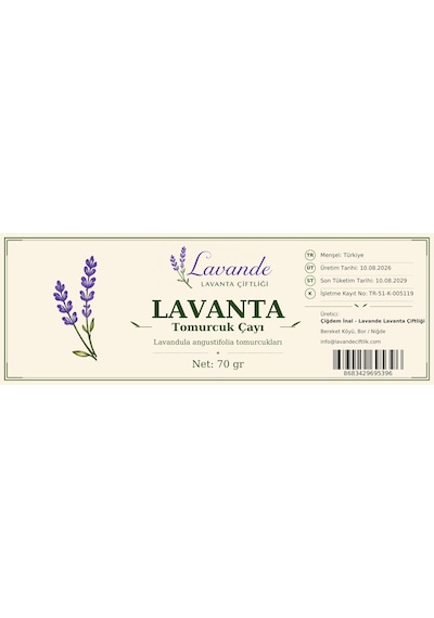 Lavande Lavanta Çiftliği Lavanta Tomurcuk Çayı Yeni Sezon 2026 70 G