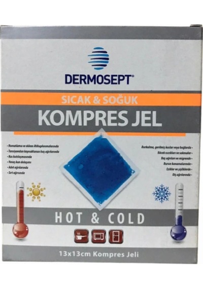 Dermosept Termojel Sıcak Soğuk Kompres Kılıf Kutulu 13cm X 13cm - 10 Adet Çok Renkli