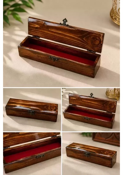 Kutusu Ahşap Tesbih Masif Cam El Yapımı 26x6x5 Cm Koleksiyon Kutusu 45663050